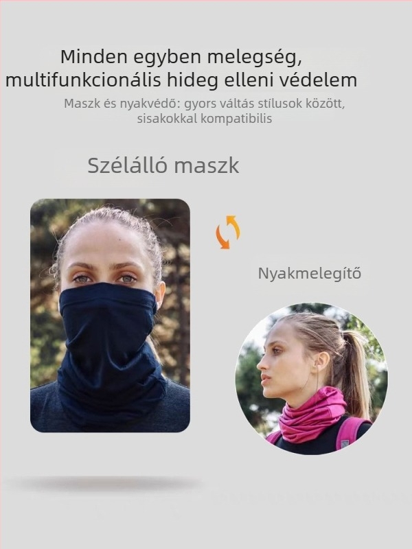 Merino gyapjú nyakmelegító uniszex, kültéri túrázáshoz és hegymászáshoz, szélálló