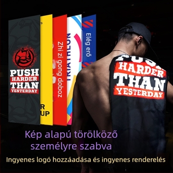 Edzőtermi sporttörölköző egyéni logóval - mikroszálas, 160–400 g, izzadságszívó 0–5 s, nyomtatási folyamat, testreszabható logó