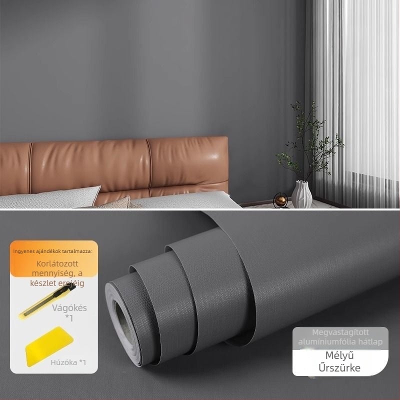 Krémszínű öntapadós tapéta hálószobába, otthonos faldekor közösségi szobákhoz, vízálló háttértapéta