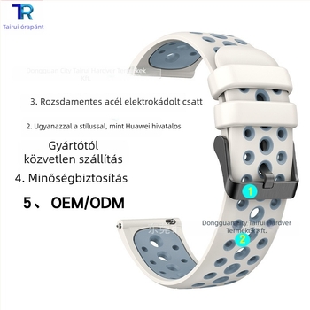 Huawei Watch 4/3-hoz szilikon szíj, stílus movement wind, csat pin buckle, tömege körülbelül 20 g