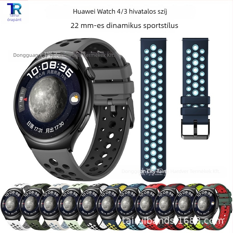 Huawei Watch 4/3-hoz szilikon szíj, stílus movement wind, csat pin buckle, tömege körülbelül 20 g
