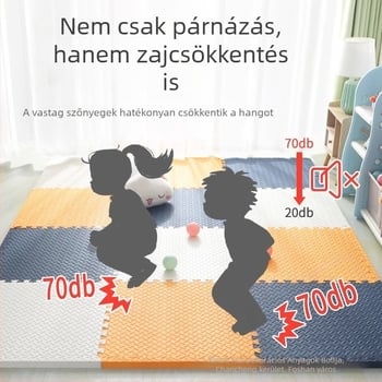 Összeilleszthető habos kúszómatrac babáknak, formaldehid-mentes, csúszásmentes, mosható, leveles mintázat, fehér, modern minimál stílus