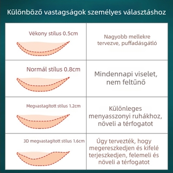 Szilikon melltartó betétek, láthatatlan, kis mellem emelésére, vastag kivitel, csúszásmentes, vállpánt nélküli