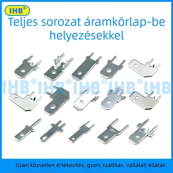 PCB-áramkör-lap beszúrók; könyökös zászló alakú pozicionálás; sárgaréz ónbevonattal; 1000 db