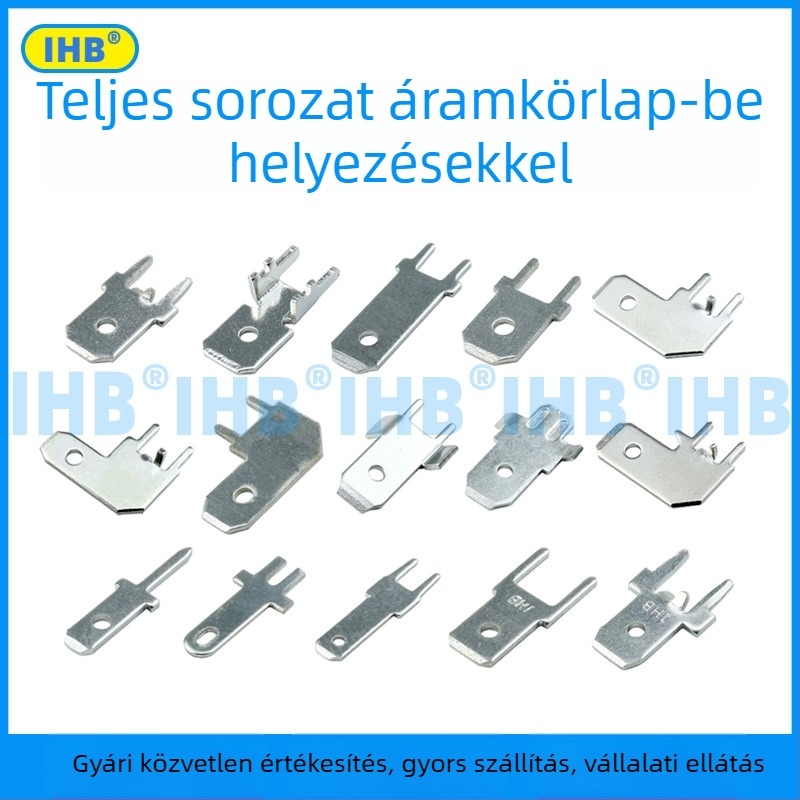 PCB-áramkör-lap beszúrók; könyökös zászló alakú pozicionálás; sárgaréz ónbevonattal; 1000 db
