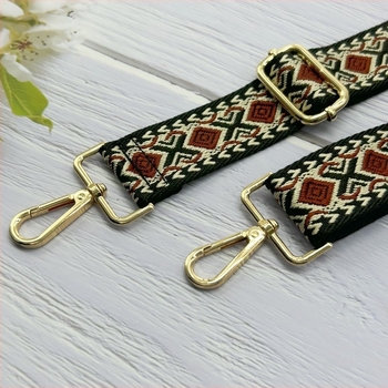 3.8 cm széles Diamond jacquard válltáska-pánt, hosszú, állítható és cserélhető