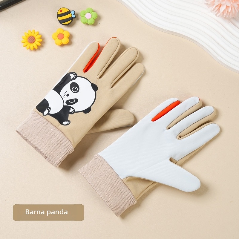 Nylon gyerek síkesztyűk, téli meleg, karikatúra mintával, 5–10 éveseknek