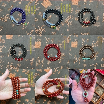 DIY füstölő gyöngyökből készült karkötő készlet, kínai orvostudomány ihletésével, több körös kialakítás; Anyag: Hexiang gyöngyök; Feldolgozás: polírozás; Stílus: eredeti dizájn; Forma: uniszex; Kategória: kézzel készített ékszer