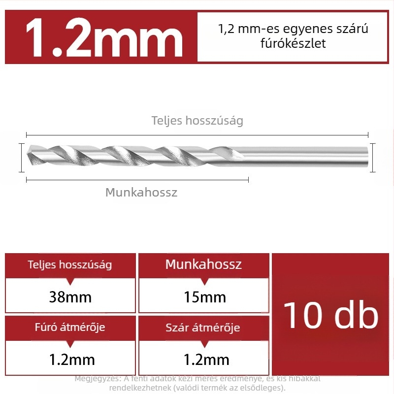Csavarfúró elektromos fúróhoz – kobalt-tartalmú, egyenes szár, mikro-precíz nyílások karkötő- és Buddha gyöngyök számára. Márka: Airui shield