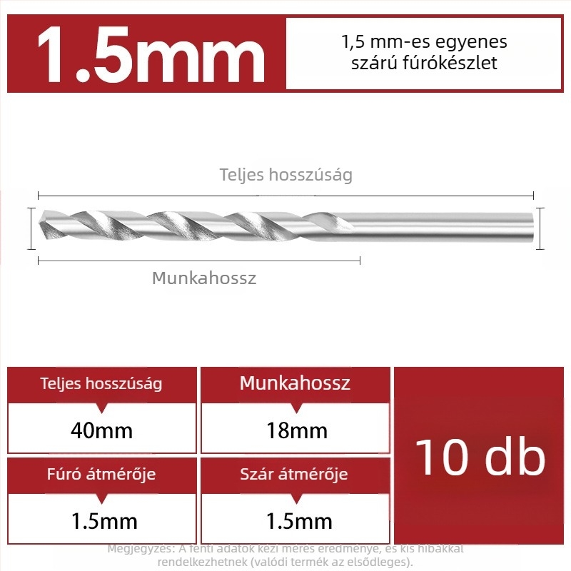 Csavarfúró elektromos fúróhoz – kobalt-tartalmú, egyenes szár, mikro-precíz nyílások karkötő- és Buddha gyöngyök számára. Márka: Airui shield