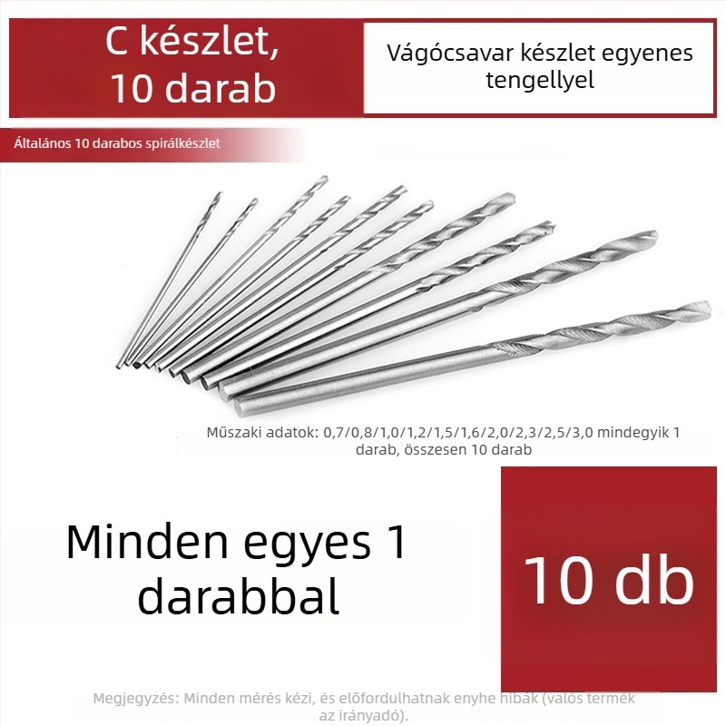 Csavarfúró elektromos fúróhoz – kobalt-tartalmú, egyenes szár, mikro-precíz nyílások karkötő- és Buddha gyöngyök számára. Márka: Airui shield