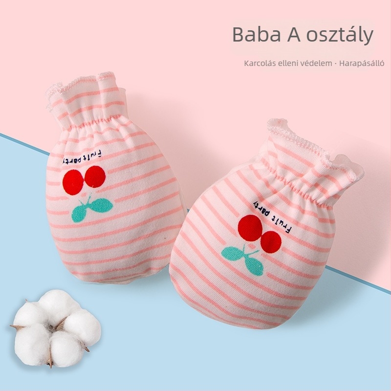 Újszülött babáknak anti-karcolás kesztyűk - 100% pamut, légáteresztő, magas rugalmasság, tartalmaz lábvédőket, uniszex, egész éves használatra