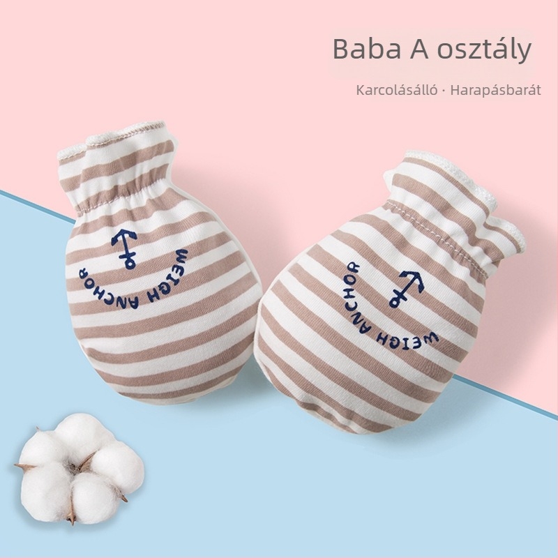 Újszülött babáknak anti-karcolás kesztyűk - 100% pamut, légáteresztő, magas rugalmasság, tartalmaz lábvédőket, uniszex, egész éves használatra