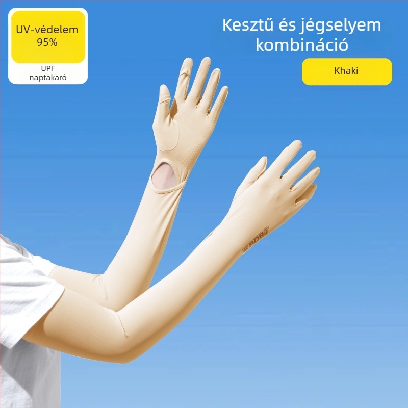 Női hosszított jégselyem karvédő UV-védelmet nyújtó, autóvezetéshez és kerékpározáshoz