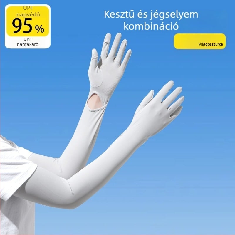 Női hosszított jégselyem karvédő UV-védelmet nyújtó, autóvezetéshez és kerékpározáshoz