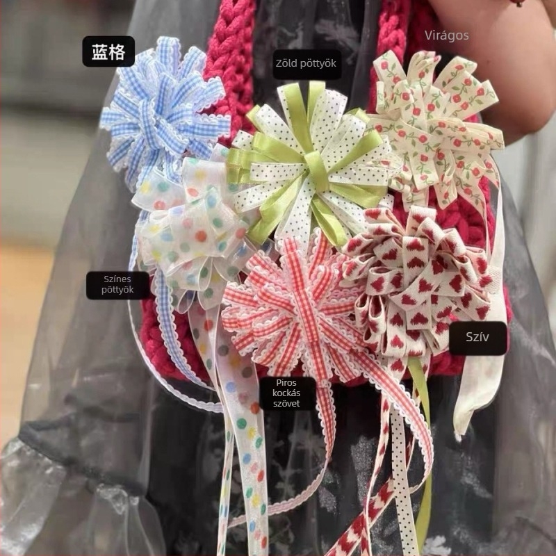 Corsage broš – kézzel készített textilből, női etnikus stílus (Őszi 2025 megjelenés)