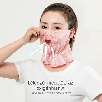 Női kerékpáros maszk, nyári UV védelem, arc- és nyakfedés, 100% pamut