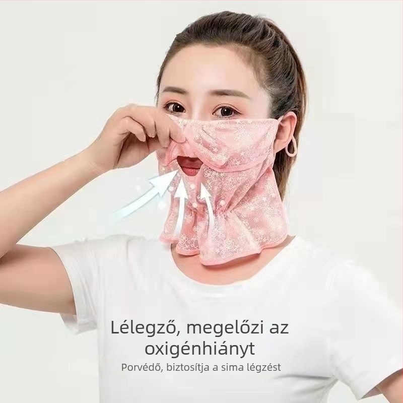 Női kerékpáros maszk, nyári UV védelem, arc- és nyakfedés, 100% pamut