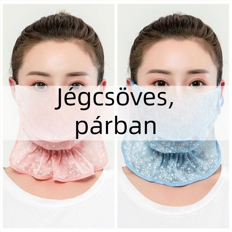 Női kerékpáros maszk, nyári UV védelem, arc- és nyakfedés, 100% pamut
