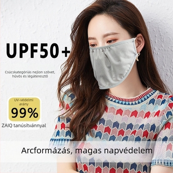 Új nyári UV-védett maszk Ice Silk jacquard anyagból, lélegző, kültéri használatra, egy rétegű, nőknek