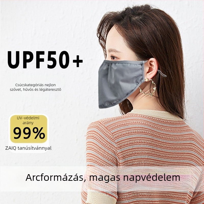 Új nyári UV-védett maszk Ice Silk jacquard anyagból, lélegző, kültéri használatra, egy rétegű, nőknek