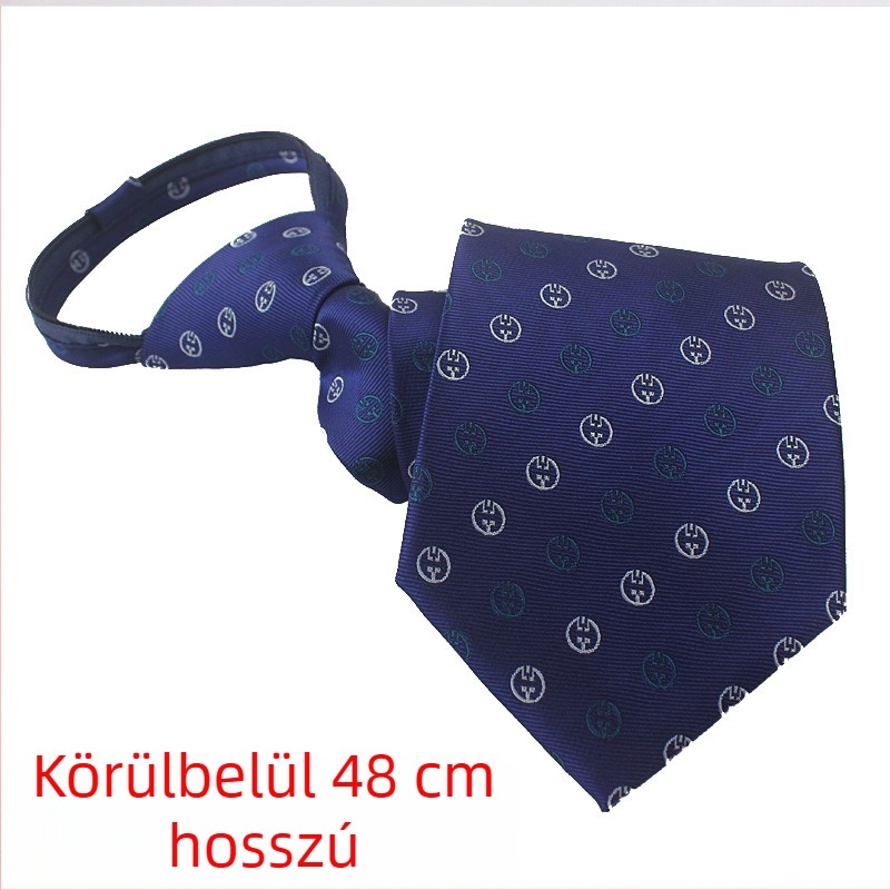 Uniszex poliészter jacquard csíkos nyakkendő cipzárral; tartalmaz masnit és virágos fejkendő kiegészítőt