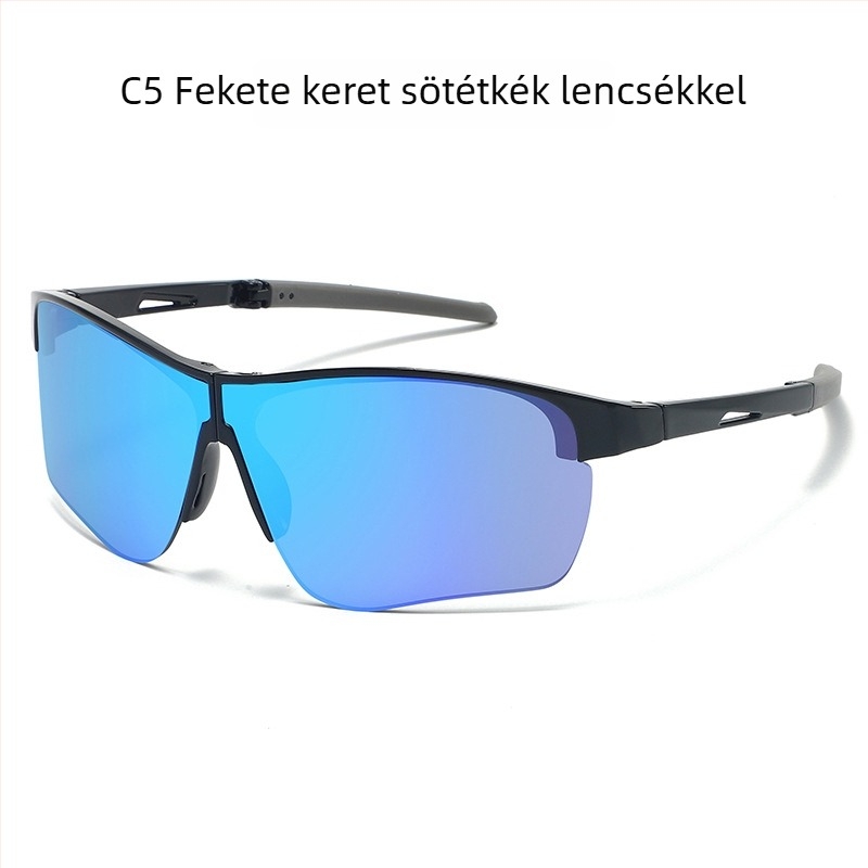 Szélvédett kerékpáros szemüveg PC kerettel, modell 099, cserélhető lencsék, uniszex