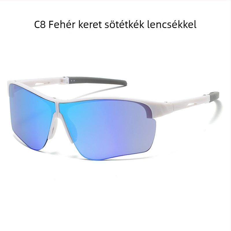 Szélvédett kerékpáros szemüveg PC kerettel, modell 099, cserélhető lencsék, uniszex