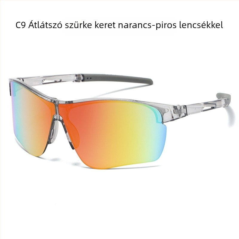Szélvédett kerékpáros szemüveg PC kerettel, modell 099, cserélhető lencsék, uniszex