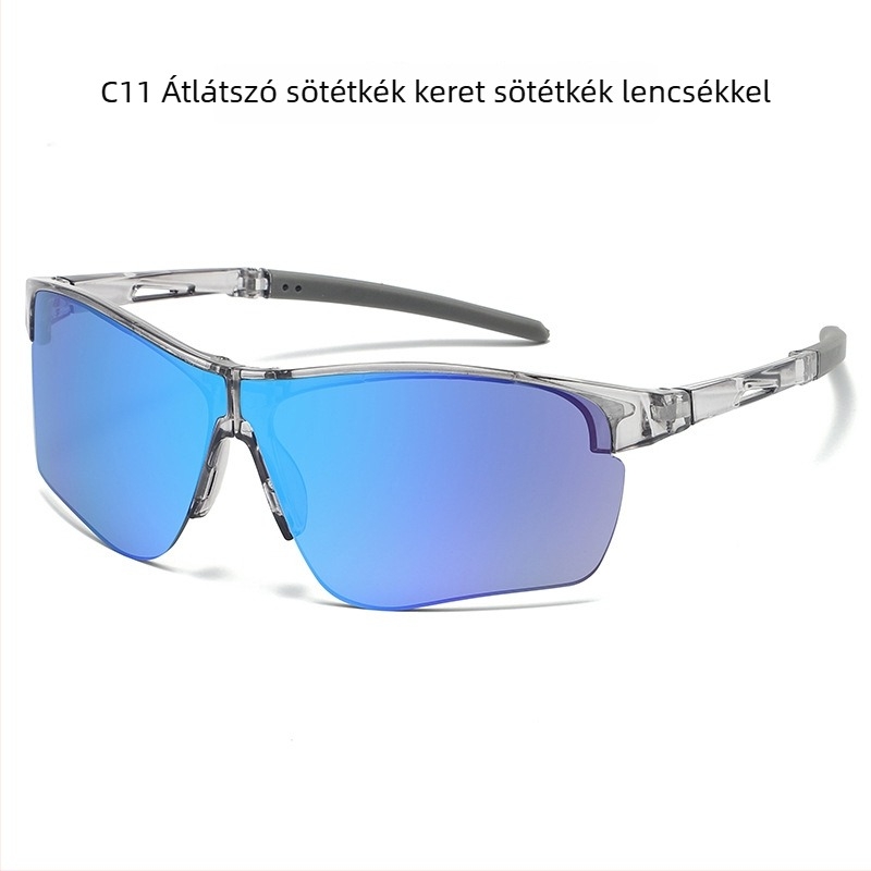 Szélvédett kerékpáros szemüveg PC kerettel, modell 099, cserélhető lencsék, uniszex