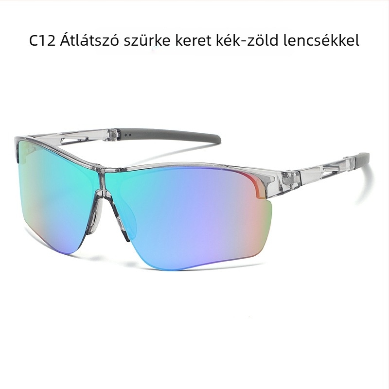 Szélvédett kerékpáros szemüveg PC kerettel, modell 099, cserélhető lencsék, uniszex