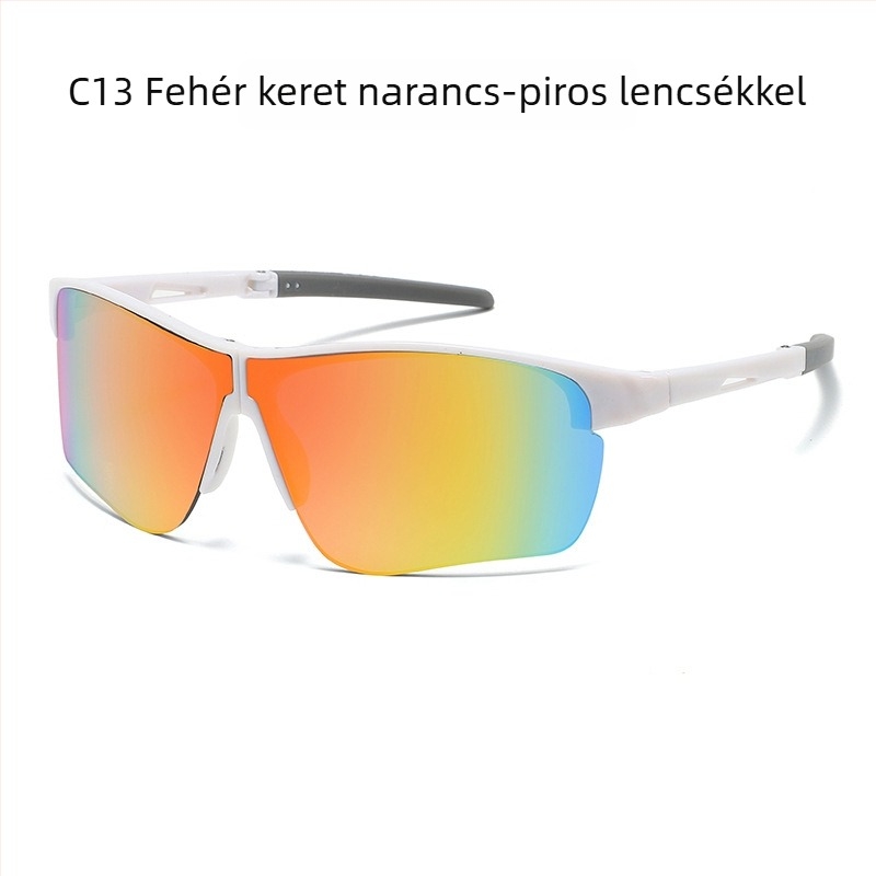 Szélvédett kerékpáros szemüveg PC kerettel, modell 099, cserélhető lencsék, uniszex