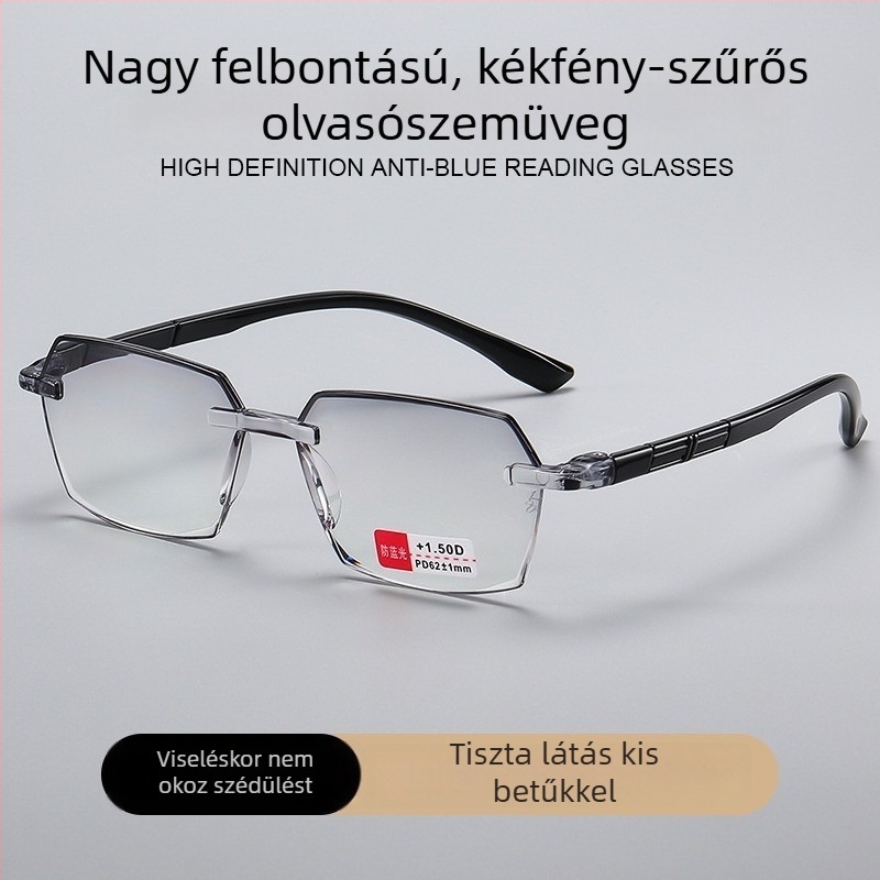 Női olvasó szemüveg, kékfény elleni védelem, HD lencsék, négyzetes keret, retro stílus