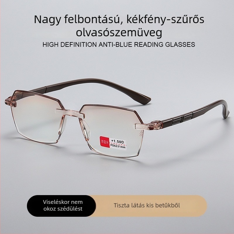 Női olvasó szemüveg, kékfény elleni védelem, HD lencsék, négyzetes keret, retro stílus