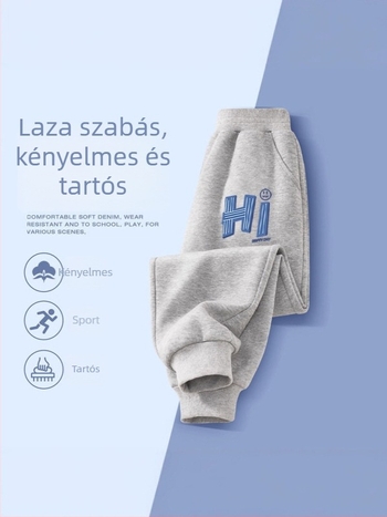 Fiúknak pamut jogger nadrágok tavasz–őszre, mindennapi viselet, 3–8 évesek, mesefigurás mintával