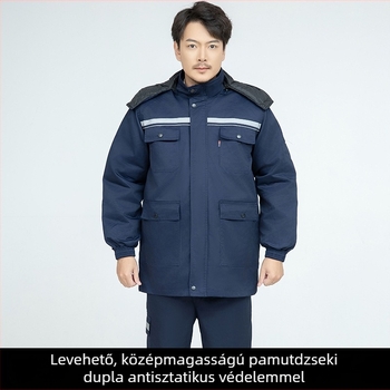Téli antiszatikus fényvisszaverő pamut munkaruha készlet gyárban és műhelyben viselhető, tartós és szennyeződésálló.