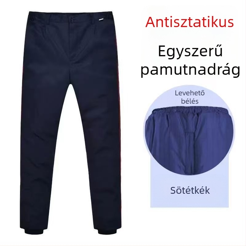 Téli antiszatikus fényvisszaverő pamut munkaruha készlet gyárban és műhelyben viselhető, tartós és szennyeződésálló.