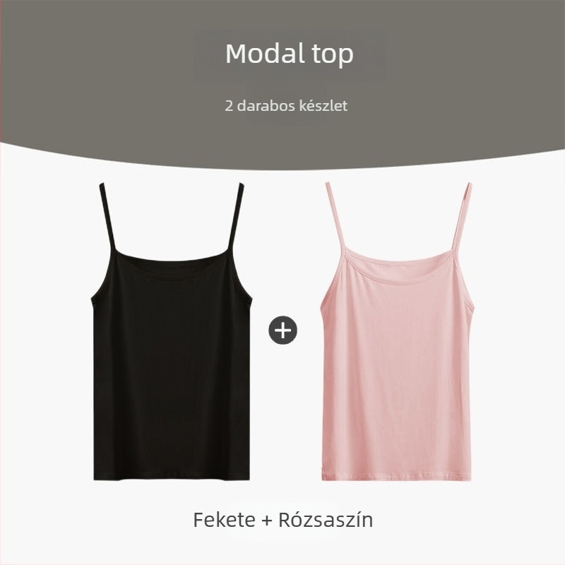 Kamisol spagettipántokkal, modal-viszkóz anyag (90–95% modal), alacsony kivágású, mind a négy évszakra