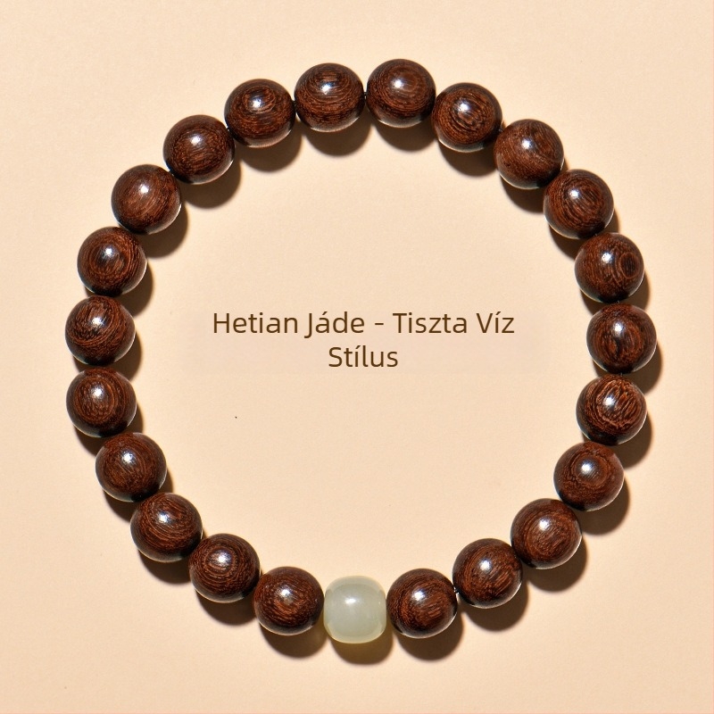 Fából készült buddhista karkötő 108 gyönggyel, polírozott felülettel, uniszex stílus, Guangzhou eredetű