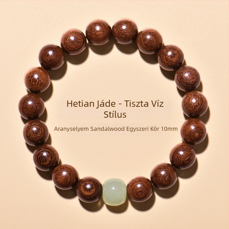 Fából készült buddhista karkötő 108 gyönggyel, polírozott felülettel, uniszex stílus, Guangzhou eredetű
