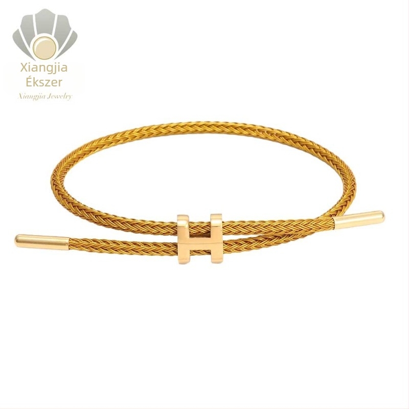 Geometriai alakú titánacél karkötő, elektroplating, uniszex, állítható