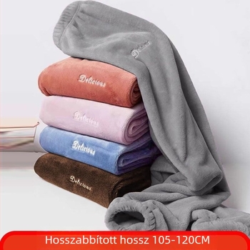 Korall plüss pizsama nadrág télre, béléses és vastag, laza szabás, 120 cm hosszú, uniszex