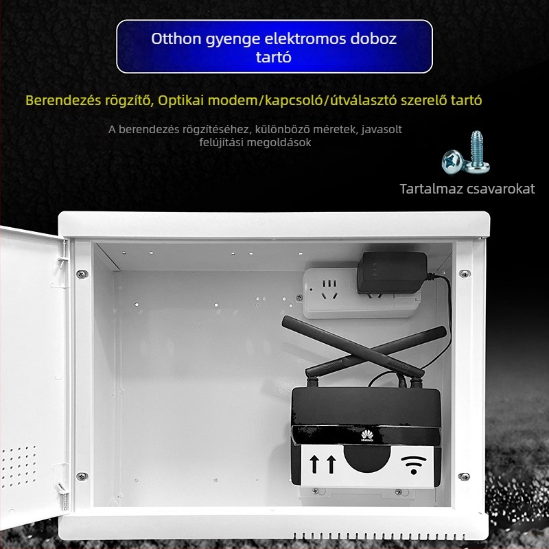 Otthoni gyengeáramú dobozhoz tartókeret – kompatibilis Huawei H6 routerrel és Q6 kapcsolóval, márkátlan