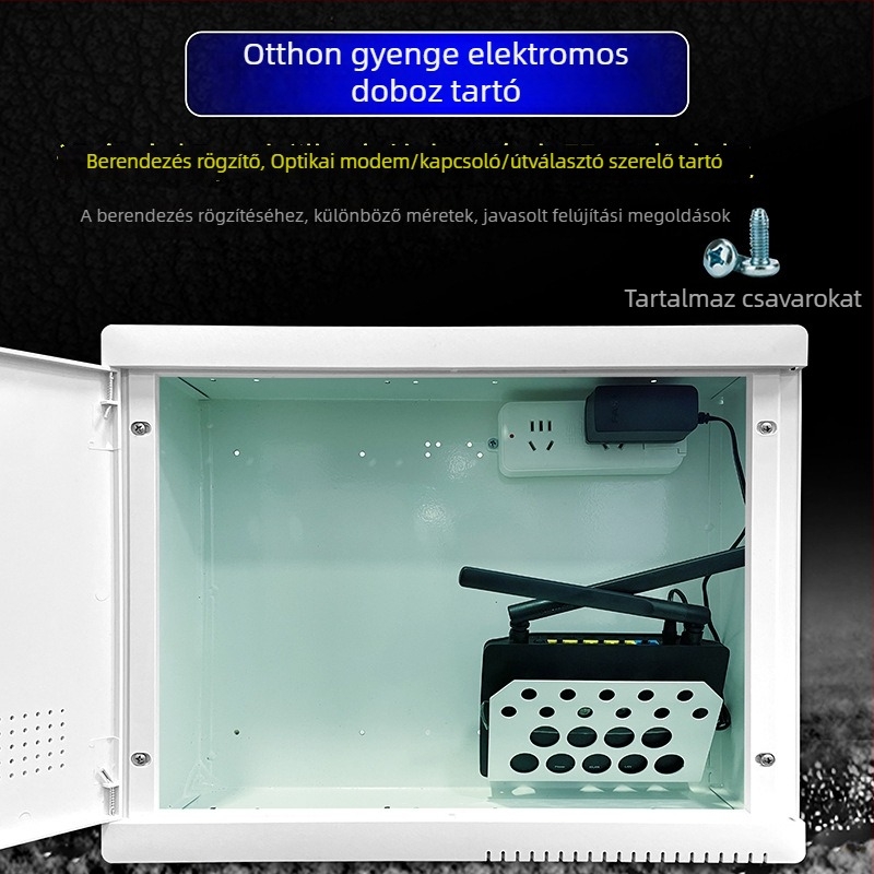 Otthoni gyengeáramú dobozhoz tartókeret – kompatibilis Huawei H6 routerrel és Q6 kapcsolóval, márkátlan