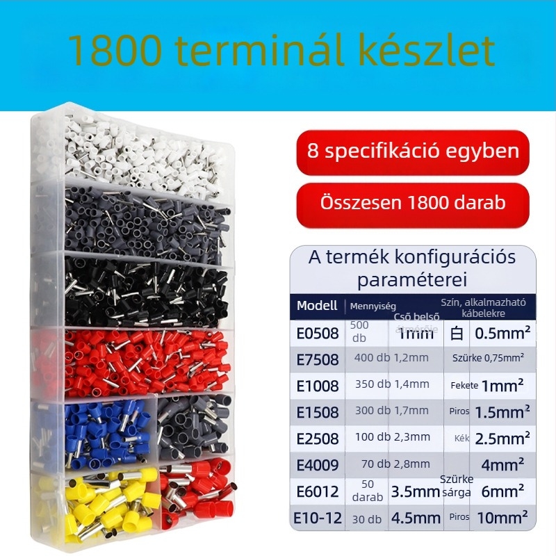 Jingyue Electric Krimpelő eszköz csőterminálhoz — speciális krimpelés csőterminálokhoz; Anyag: nikkel-kromium ötvözetes acél; Súly: 0,378