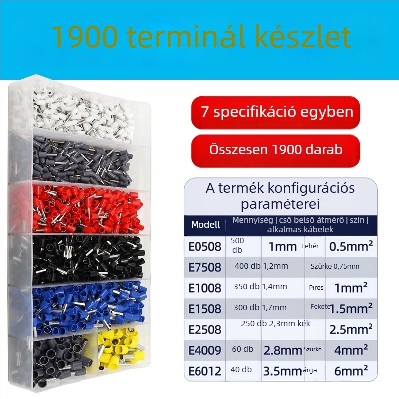 Jingyue Electric Krimpelő eszköz csőterminálhoz — speciális krimpelés csőterminálokhoz; Anyag: nikkel-kromium ötvözetes acél; Súly: 0,378