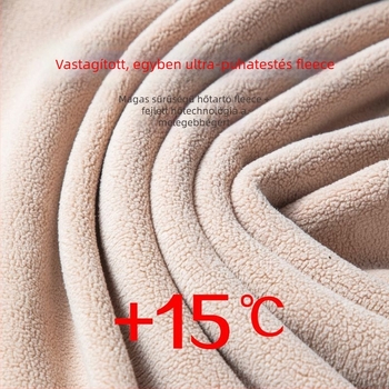 Férfi vastag fleece termo mellény belső viseletre, csíkos korduró anyagú, ujj nélküli, laza szabás