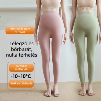 Terhes nőknek szóló pamut termosz nadrág, 90–95% pamut, has alátámasztás, közepes vastagság, ősz-tél 2025, szoros szabás