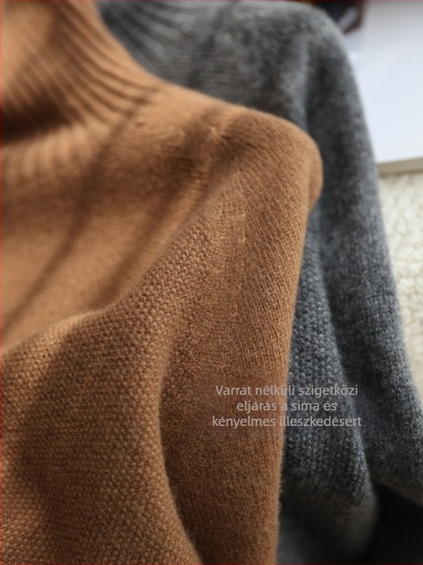 Snowland vastag téli pulóver yak- és juhgyapjúból, magas gallérral, varrat nélküli Osmanthus-stitch, G111115