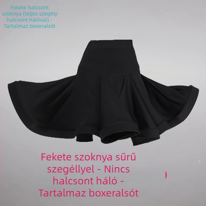 Latintánc edző készlet (felső középméretű ujjú és nagy lengő szoknya) – 2025 tavasz, PVC anyagú szövet, legfeljebb 30% tartalom, kínai stílus, irodalmi retro dizájn